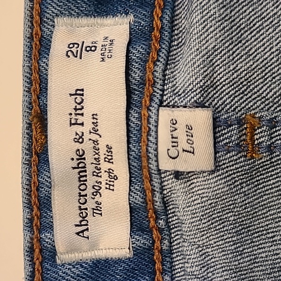 Abercrombie & Fitch The 90s Relaxed Jean High Rise Distressed Curve Love 29/8R - Picture 6 of 14